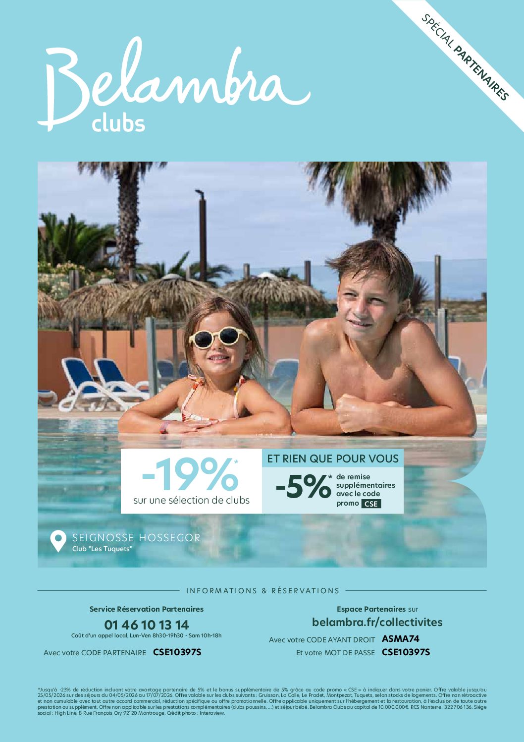 Partenariat avec Belambra Clubs et Hotels